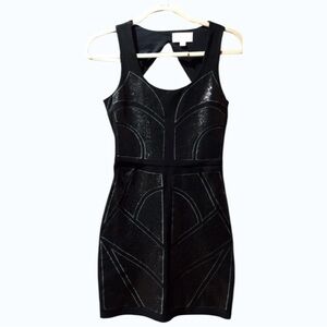 🖤 En Crème Black Cutout Bodycon Dress | Edgy Cocktail | Size S
